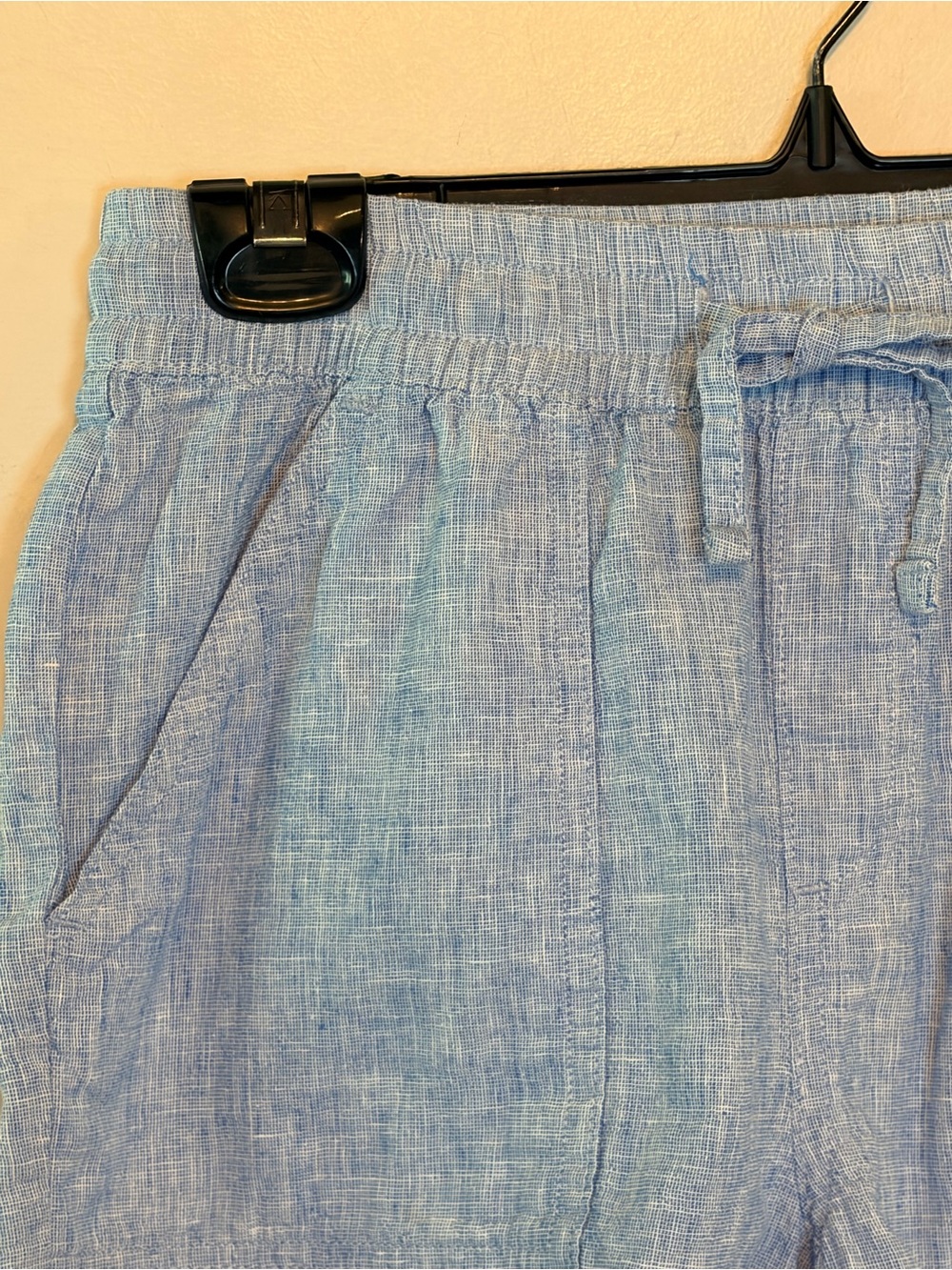 Silver Jeans Co Linen Blend Coastal Resort Shorts Blue Pull-On Minimal Luxe - Picture 3 of 4